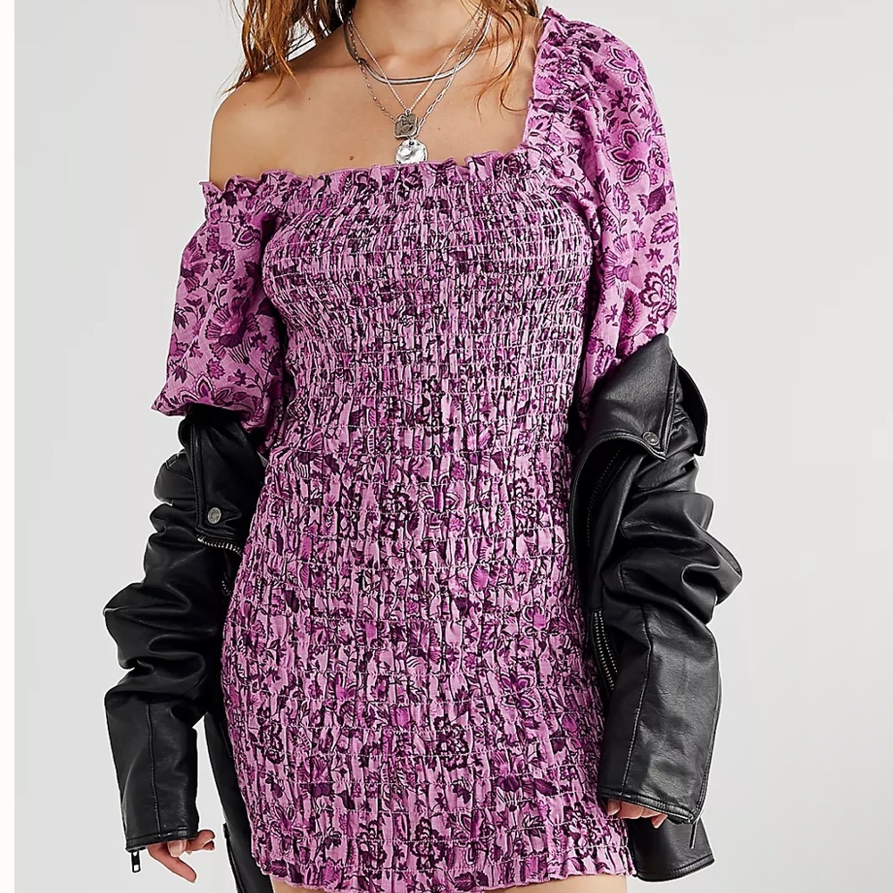 Free People Smock It To Me Mini Dress NWOT S